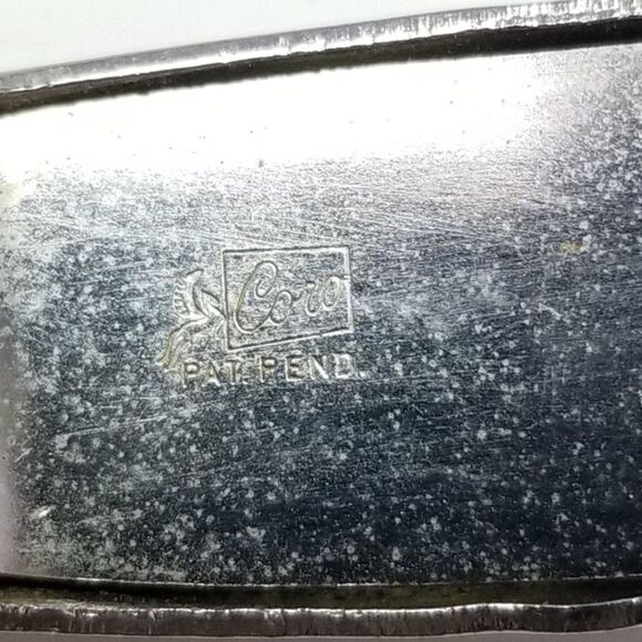 Vintage Coro Pegasus Silver Tone Cuff Bracelet with Hinged Sides, Minimal Retro - Picture 4 of 6